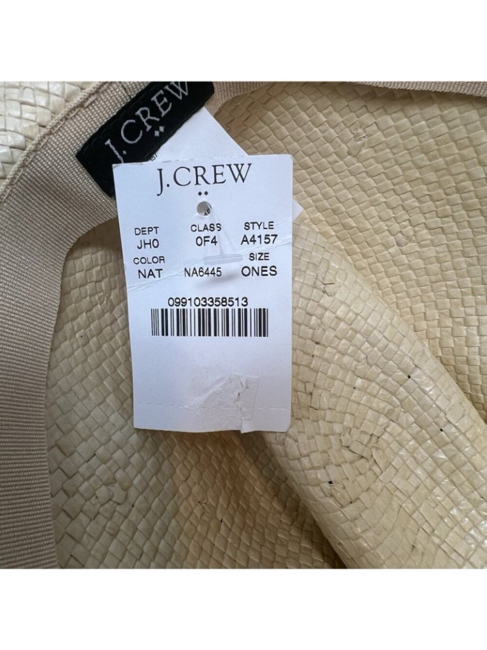 J Crew Factory Panama Sun Paper Straw Hat Women's One Size 7 Tan NWT A4157 - Picture 8 of 10